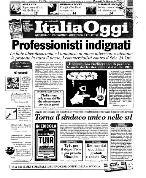 Italia oggi : quotidiano di economia finanza e politica